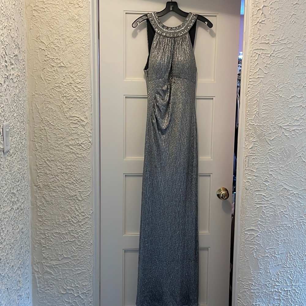 Stunning Long Dress Liquid Silver